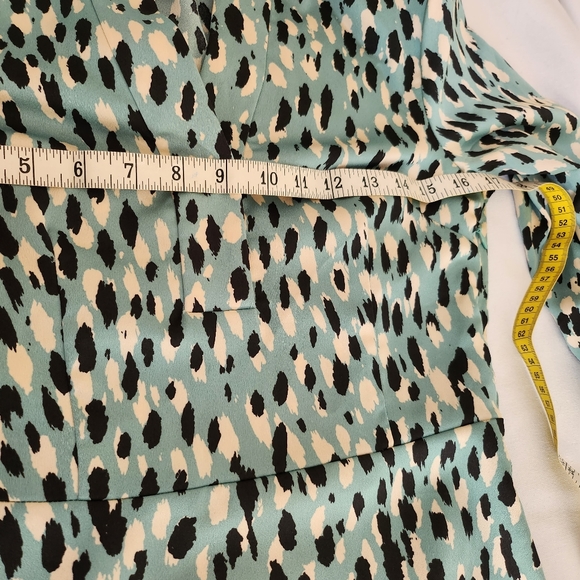 H&M NWT XXS mint green long sleeve dress, midi, white and black polka do… - Picture 9 of 12